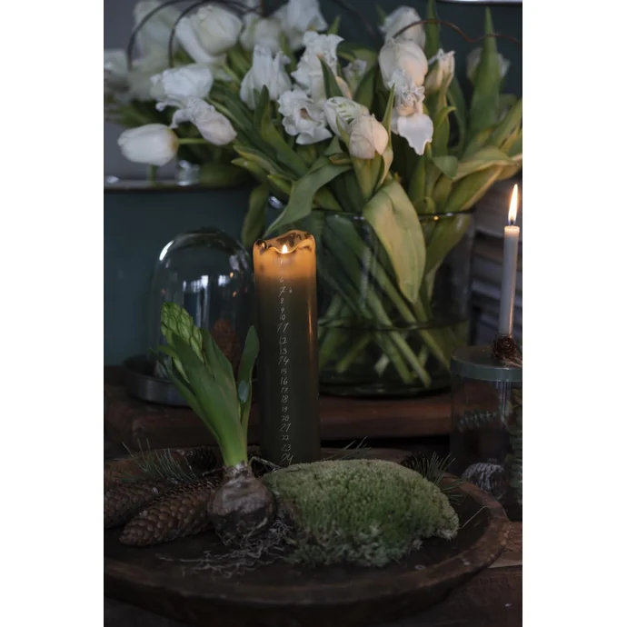 Adventní svíčka s čísly Olive Green