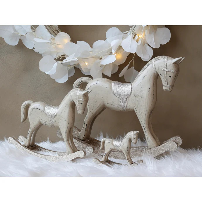 Vánoční dekorace Rocking Horse Antique Latte 12 cm