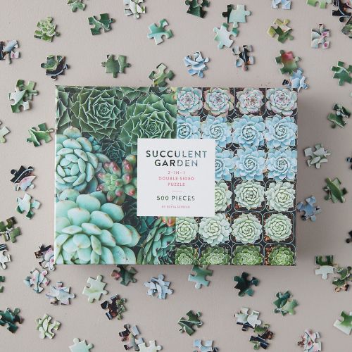 Oboustranné puzzle Succulent Garden - 500 dílků