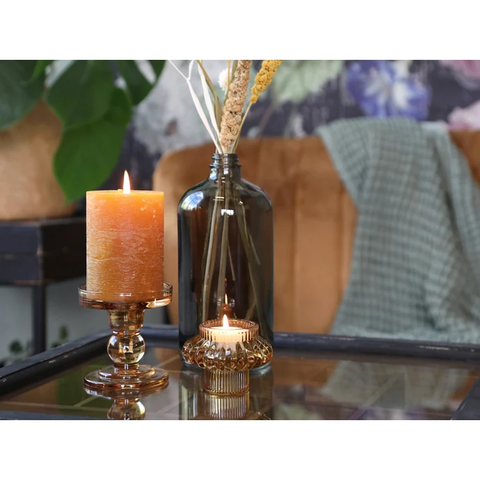 Skleněný svícen Candlestick Caramel 8,5 cm