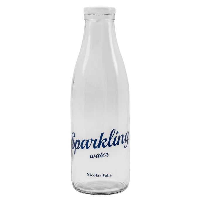 Skleněná lahev na vodu s nápisy Still / Sparkling  1 l