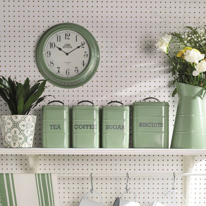 Plechová dóza na kávu Sage green