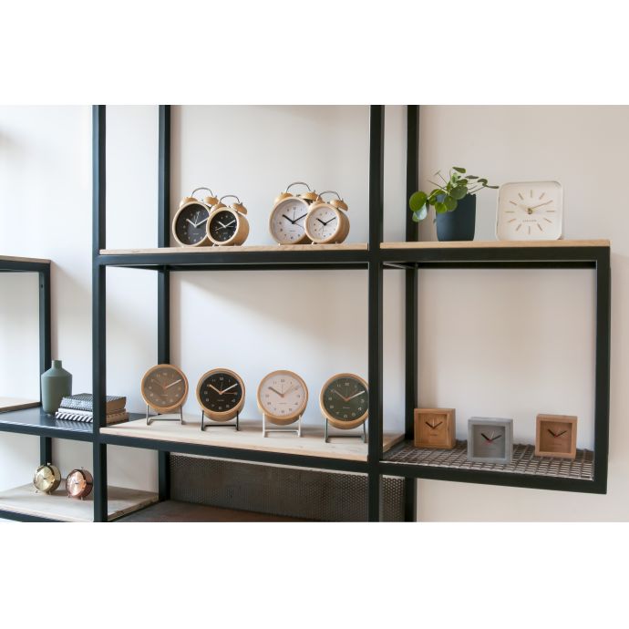 Designový budík Classic Bell Wood/Black