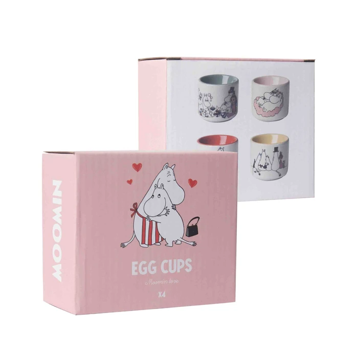 Keramický stojánek na vejce Moomin Love - set 4 ks