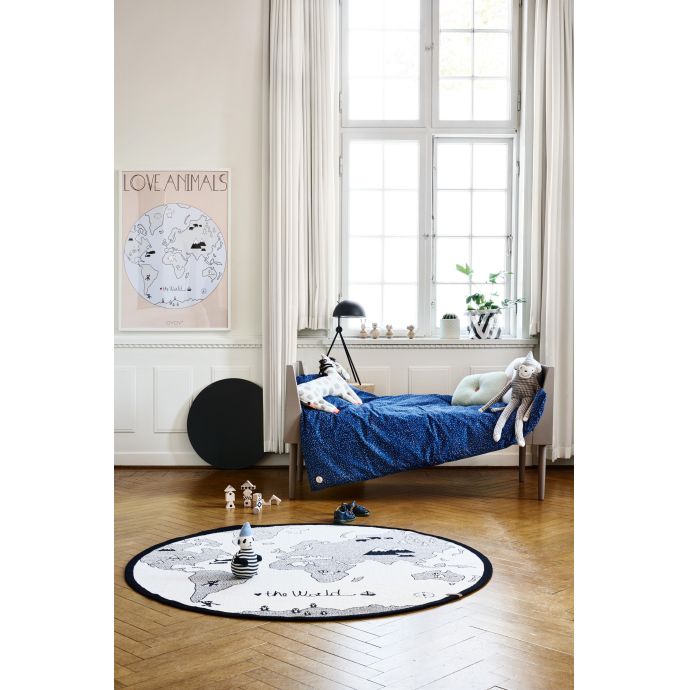 Dvoubarevný polštář s koženým knoflíčkem Bumble Rose