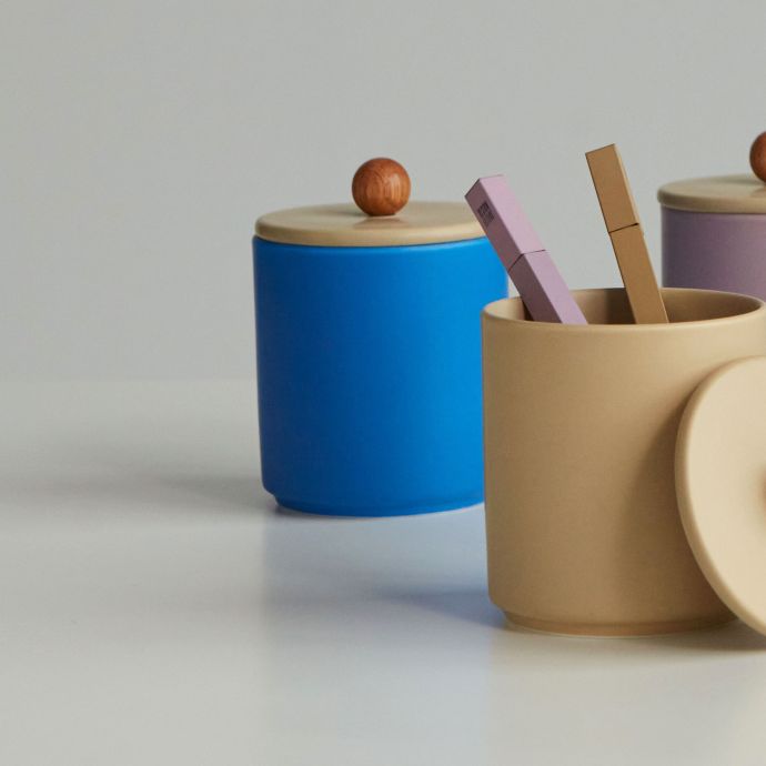 Porcelánová úložná dóza Treasure Jar Blue/Beige