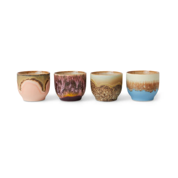 Kameninový hrnek café cup 70's Lagoon 4 x 250 ml
