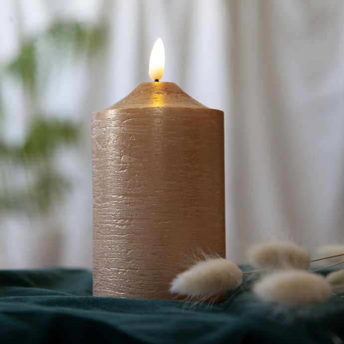 Vosková LED svíčka Flamme Gold