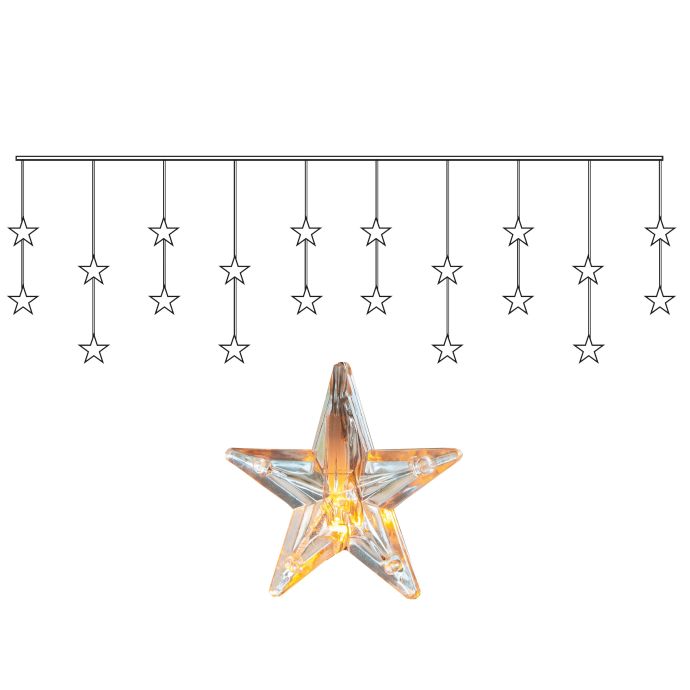 Světelný LED řetěz s hvězdami Star Curtain 180 cm