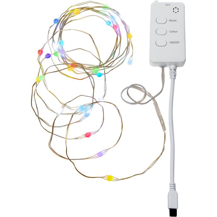 Chytrý LED světený řetěz Multicolor + White
