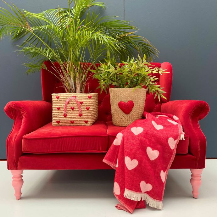 Úložný košík Raffia Heart Small
