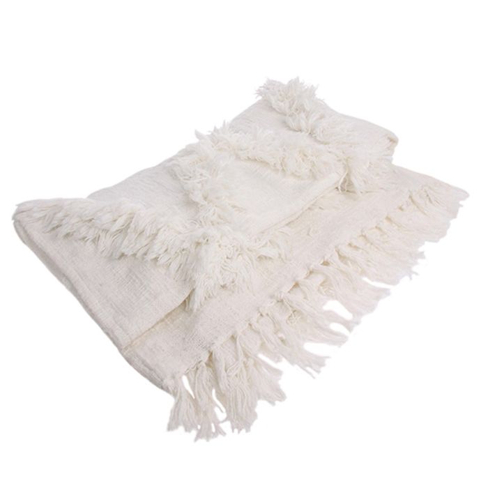 Bavlněný přehoz - White Fringe