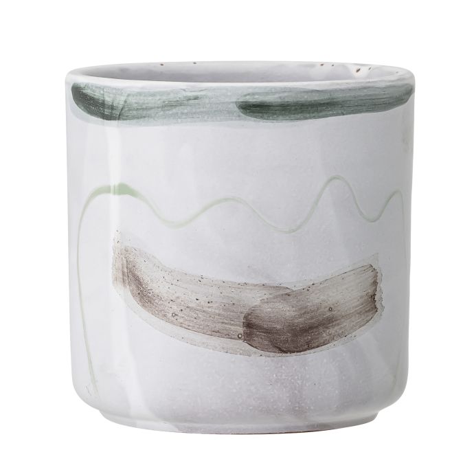 Terakotový obal na květináč Deco White