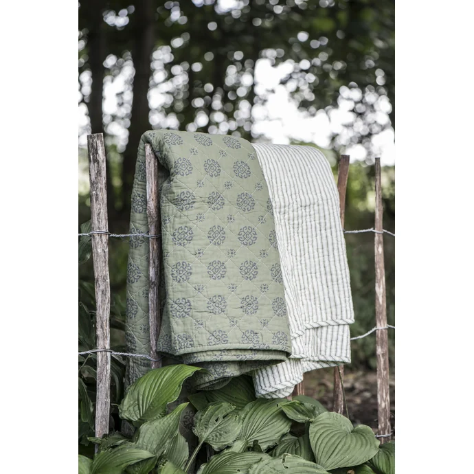 Prošívaná deka Olive/Grey pattern 130x180 cm