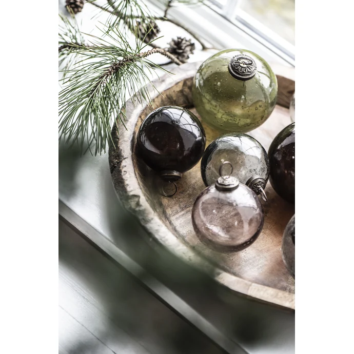 Vánoční baňka Pebbled Glass Bordeaux 8cm