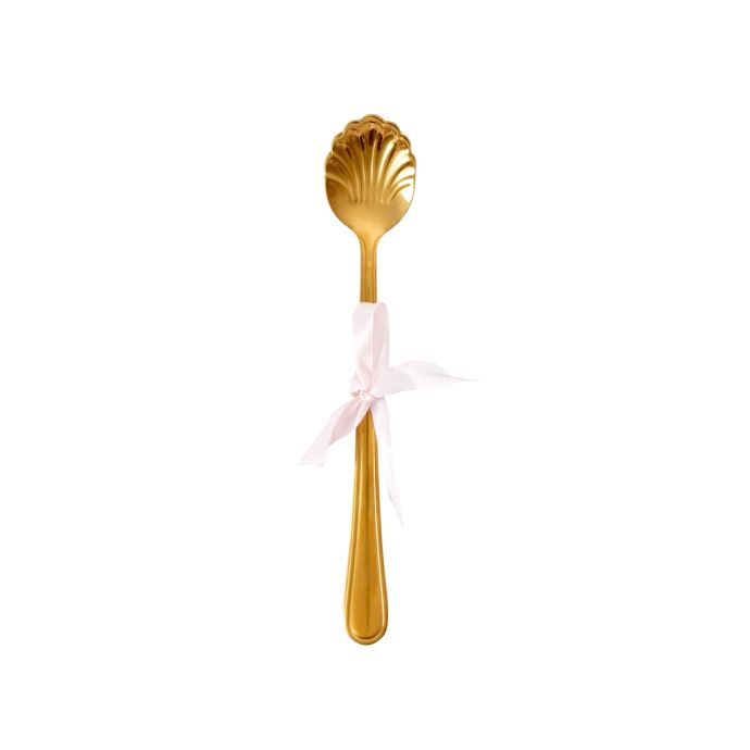 Kovová Latte lžička Seashell Gold - set 4 ks