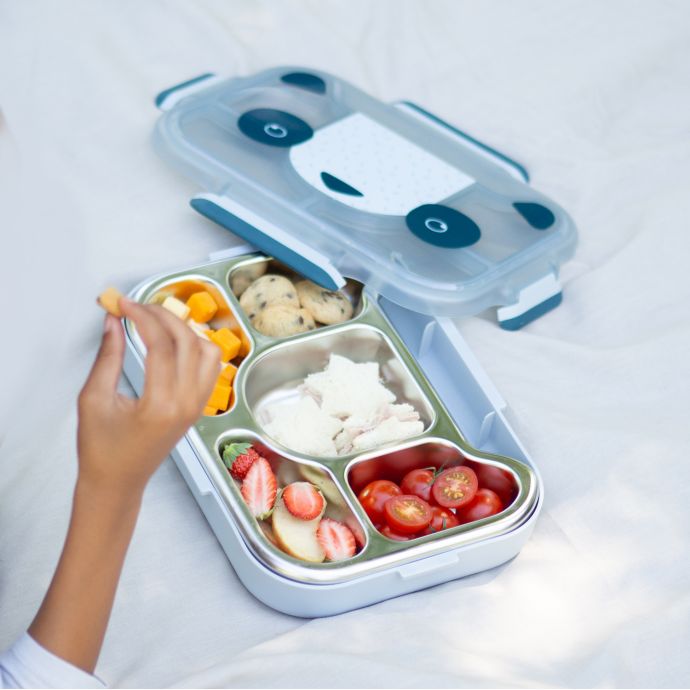 Svačinový box s přihrádkami Monbento Wonder Blue Panda 950 ml