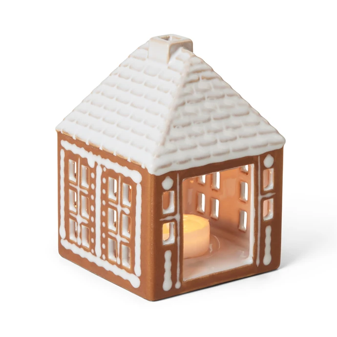 Porcelánový svícen Gingerbread Small Brown