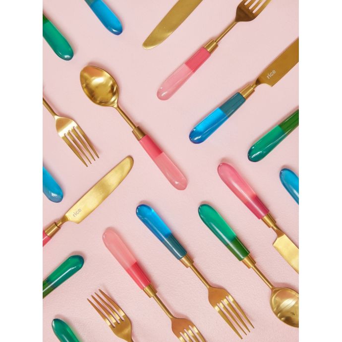 Polévková lžíce Brass/Resin Pink