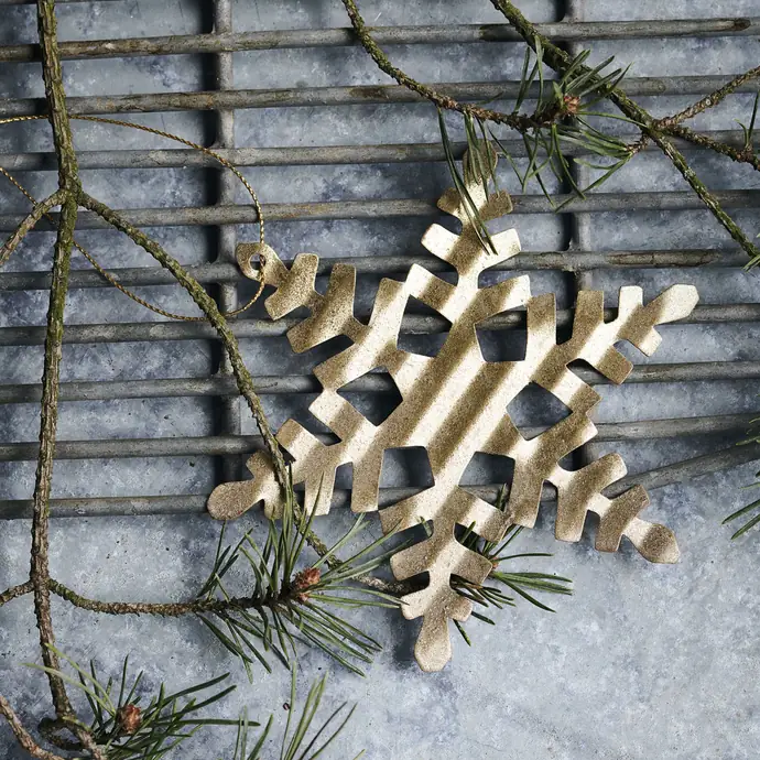 Vánoční ozdoba Gold Snowflake 11,7 cm