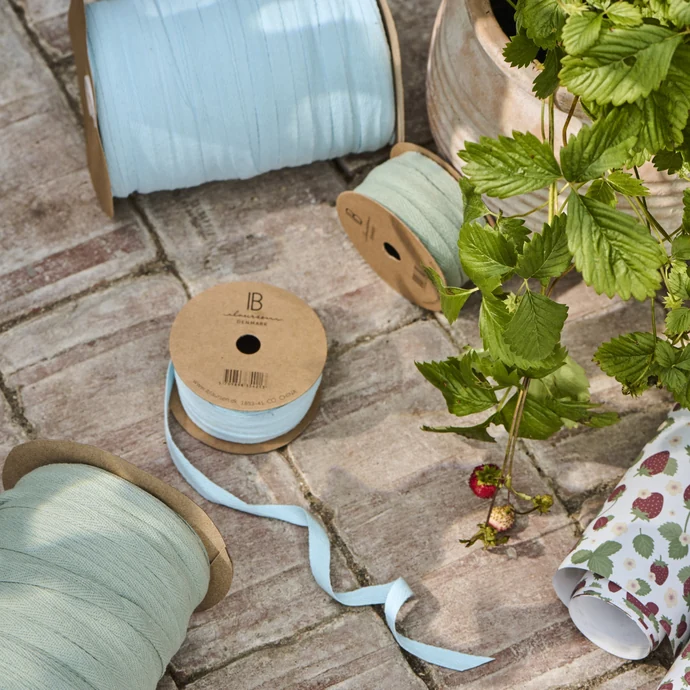 Bavlněná stuha na špulce Dusty Green – 5 m
