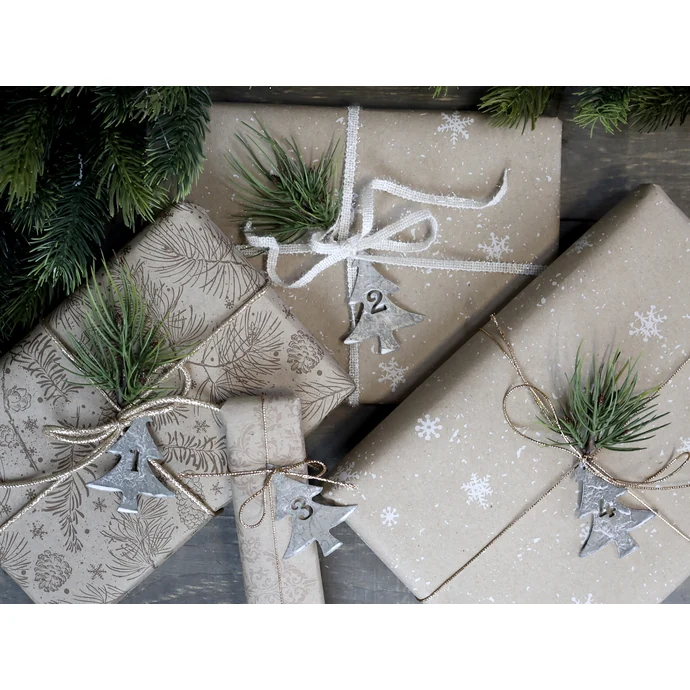 Kovové adventní štítky Christmas Tree - set 4 ks