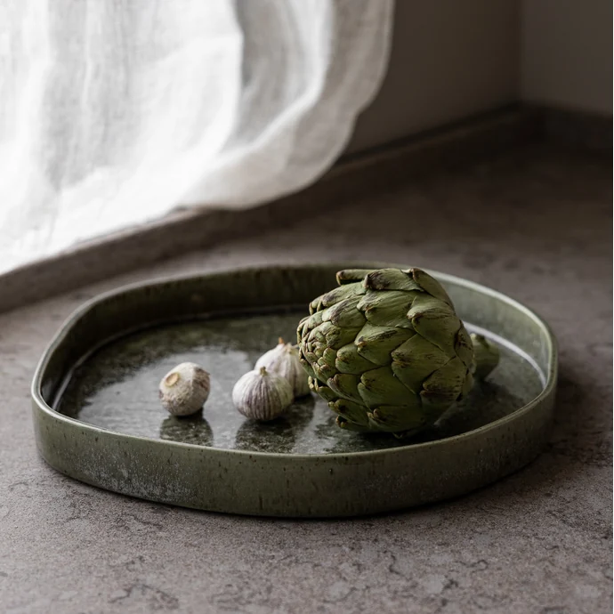 Keramický tác Ekliden Green Ø 31 cm