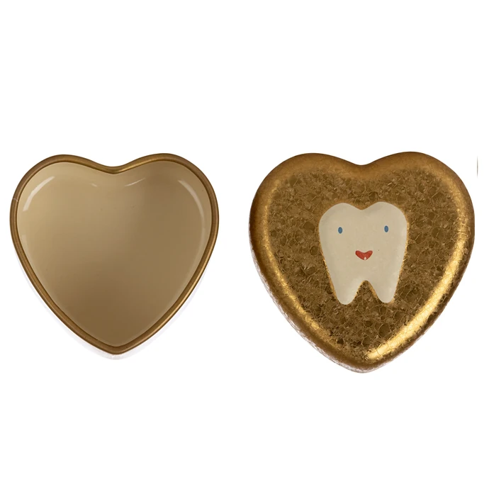 Kovová krabička na zoubky Heart Gold