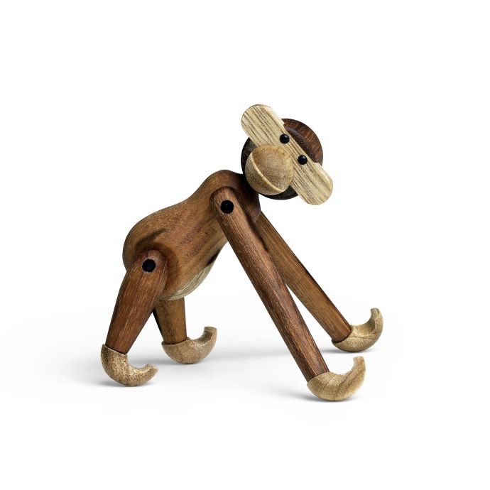 Dřevěná opička Monkey Mini Teak Limba Wood 9,5 cm