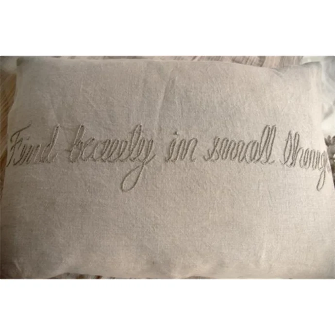 Lněný povlak na polštář Find Beauty in Small Things