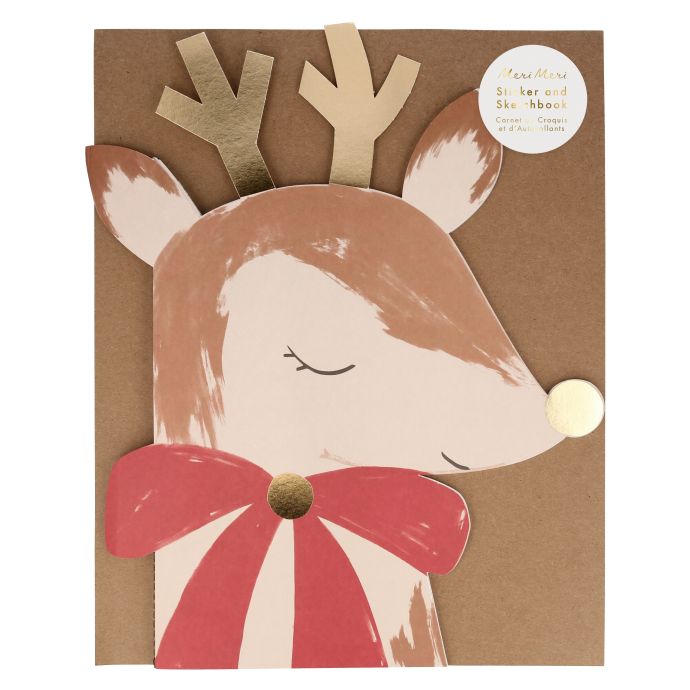 Skicák s vánočními samolepkami Reindeer