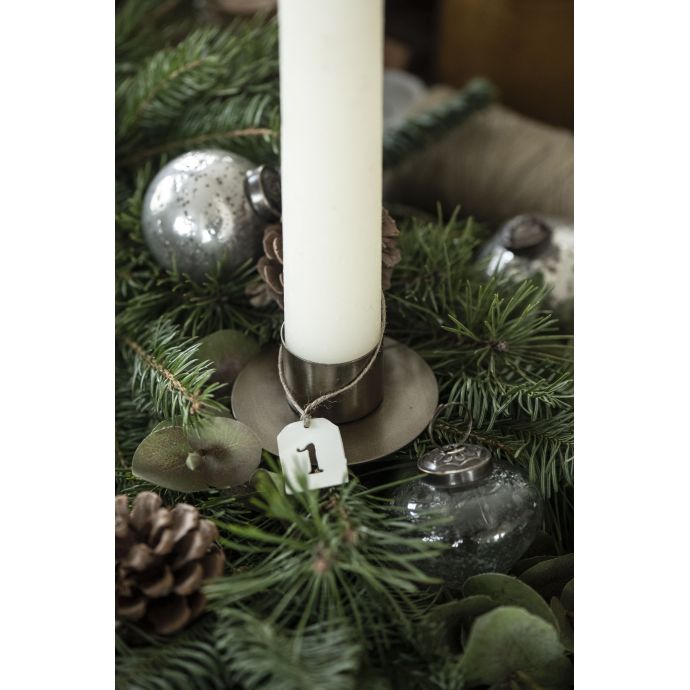 Plechové adventní štítky 1-4 Cream White