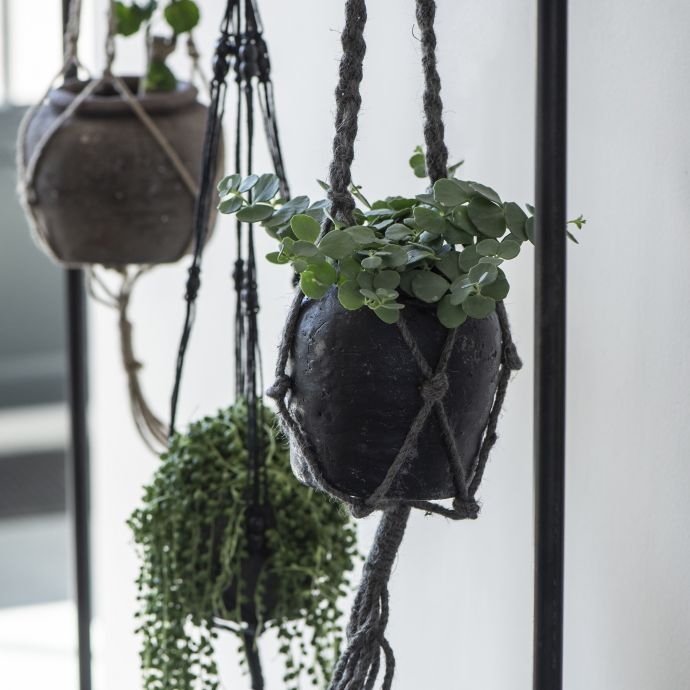Jutový závěs na květináč Grey 95cm
