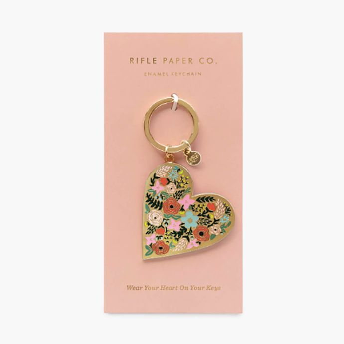 Kovová klíčenka Floral Heart Gold