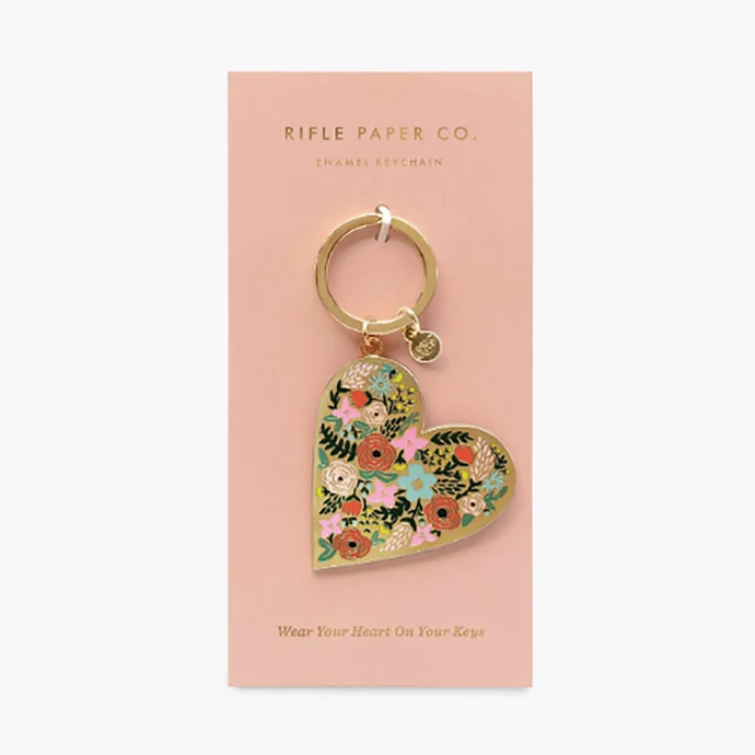 Kovová klíčenka Floral Heart Gold