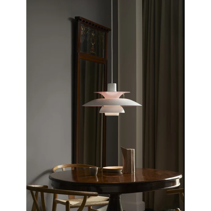 Závěsná lampa PH 5 White/Pale rose – výroční edice