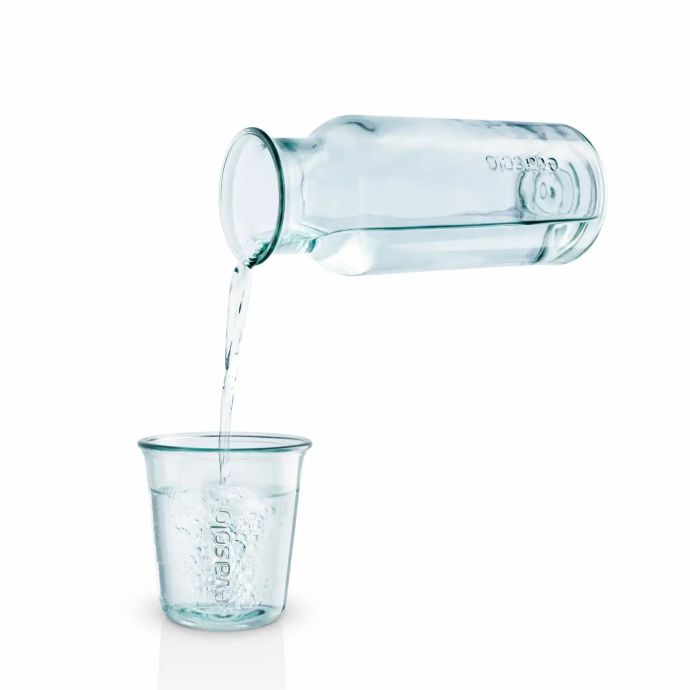 Karafa z recyklovaného skla s korkovou zátkou 1 l