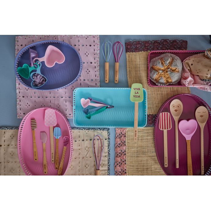 Malé silikonové stěrky Multicolor/Bamboo - set 4 ks