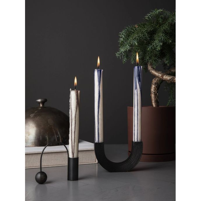 Kovový svícen Balance Black Brass