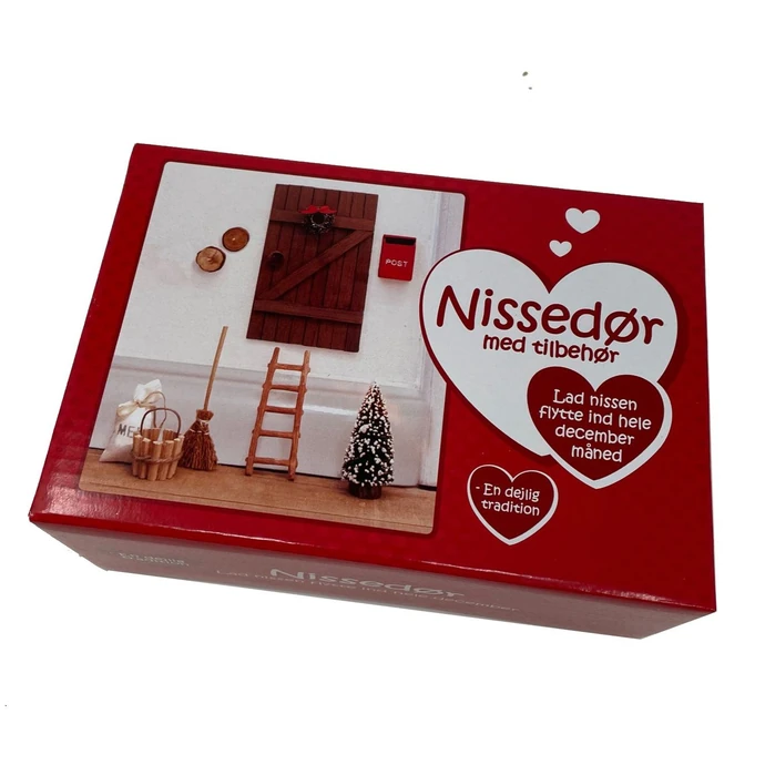 Dekorativní dvířka pro vánoční skřítky Nisse Door Red - set 8 ks