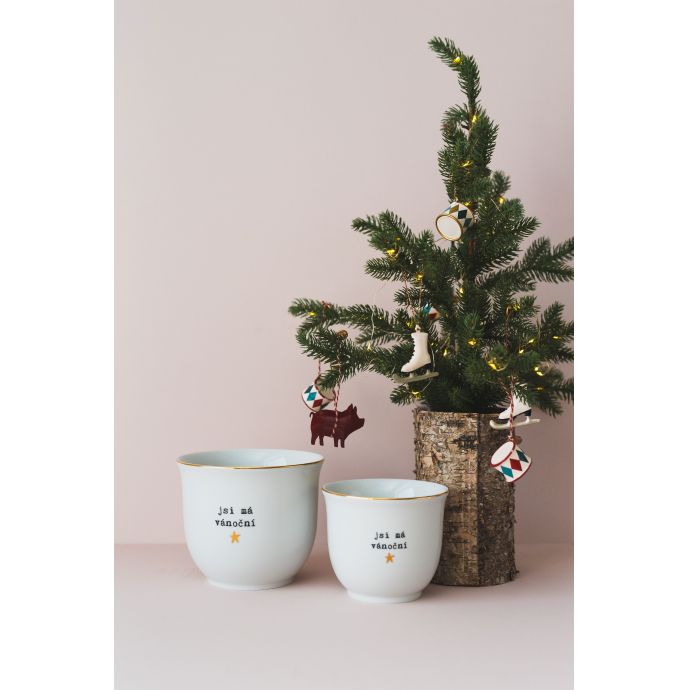 Porcelánový obal na květináč Jsi moje vánoční hvězda 10 cm