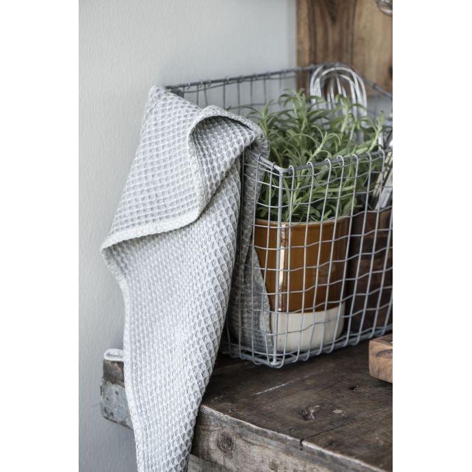 Bavlněná utěrka Waffle Pattern Grey