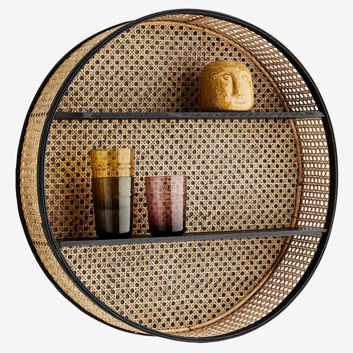 Kulatá ratanová polička Round Rattan Shelf ⌀ 60 cm