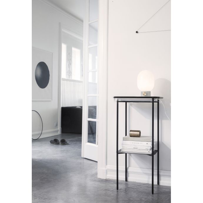 Stmívatelná stolní lampa JWDA Concrete Light Grey/Brass