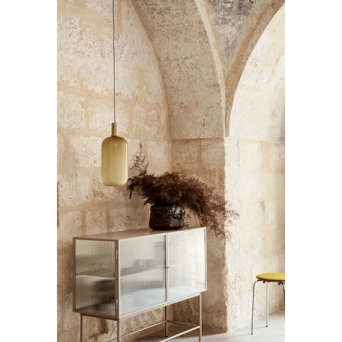 Nízká vitrína Haze Reeded glass / Cashmere