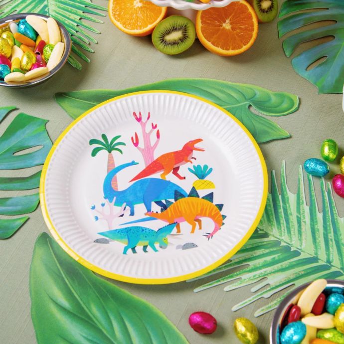 Dětské papírové nádobí Dinosaur Plates 8 ks