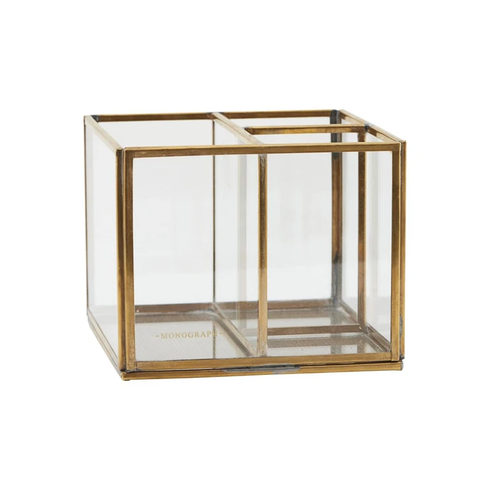 Skleněný stojánek na tužky Brass Storage