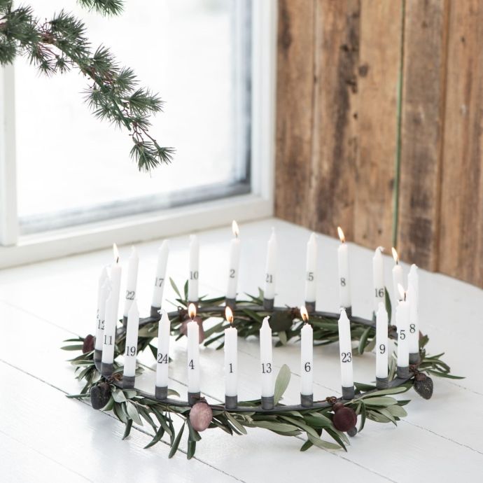 Adventní svíčky 1-24 White/black
