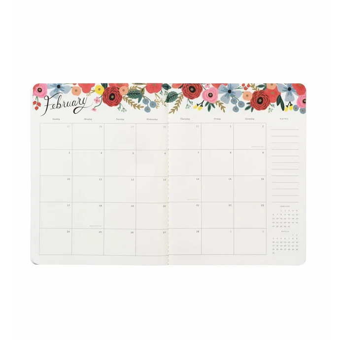 Měsíční plánovací kalendář 2019 Bouquet