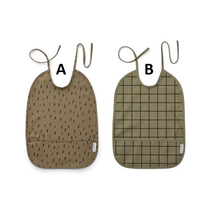 Dětský bryndák Lai Check Khaki Mix - Set 2 ks